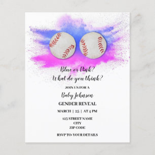 Papier Le genre du baseball révèle l'invitation