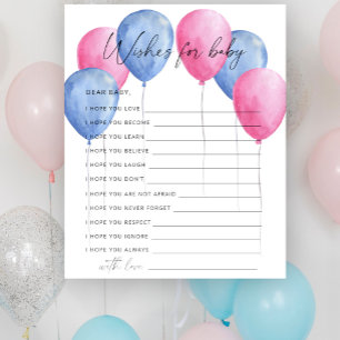 Papier Le genre révèle des ballons voeux pour le jeu po
