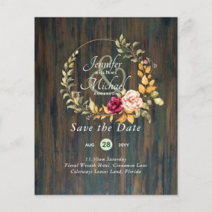 Papier Le moins cher Économisez les dates Floral Wreath B