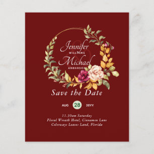 Papier Le moins cher Économisez les dates Floral Wreath B