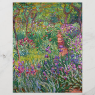Papier le monet fleurit le cru le-iris-jardin-à-giverny