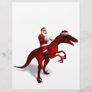 Papier Le Père Noël Sur Dino