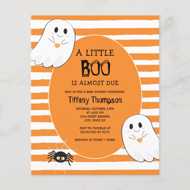 Papier Le petit fantôme du budget d'Halloween Baby shower (Devant)