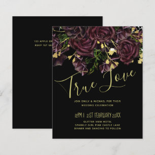 Papier LeahG BUDGET Dark PLUM Rose Mariage