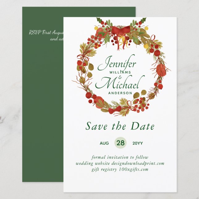 Papier LeahG BUDGET Économisez Dates Red Rustic Festive W (Devant / Derrière)