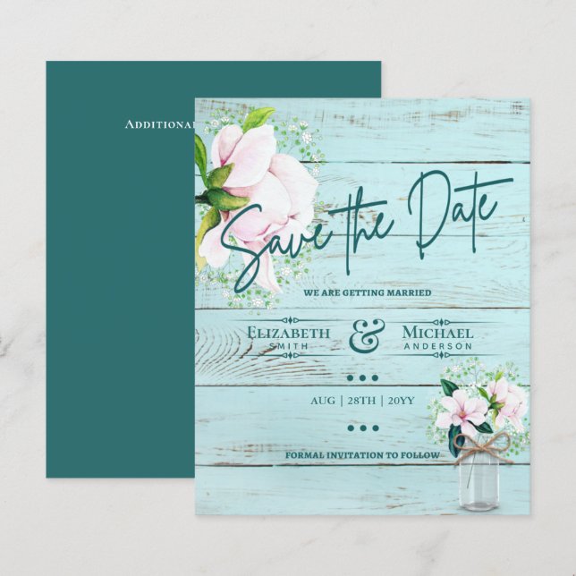 Papier LeahG BUDGET Économisez La Date Pink Magnolias Tur (Devant / Derrière)