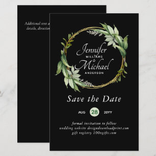 Papier LeahG BUDGET Économisez La Date Verdure Wreath Mod