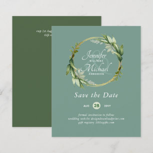 Papier LeahG BUDGET Économisez La Date Verdure Wreath Mod