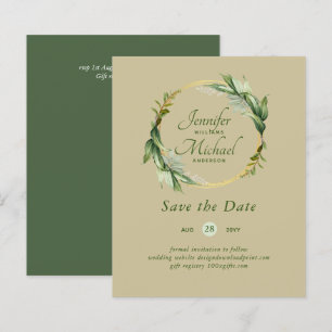 Papier LeahG BUDGET Économisez La Date Verdure Wreath Mod
