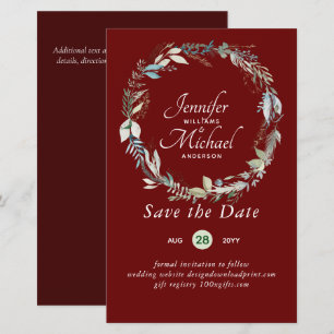 Papier LeahG BUDGET Enregistrer Dates Lavender Wreath