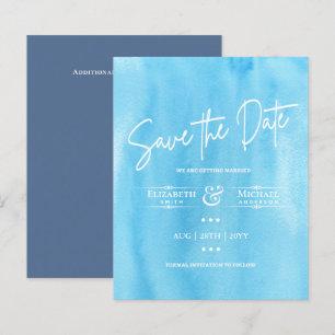 Papier LeahG BUDGET Enregistrer La Date Blue Sky Watercol