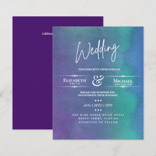 Papier LeahG BUDGET Mariage Inviter Northern Lights Purpl