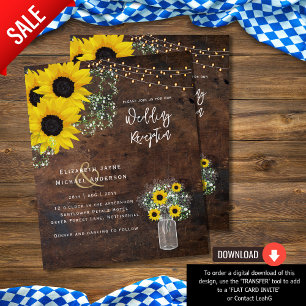 Papier LeahG Budget Mariage RÉCEPTION Tournesols rustique