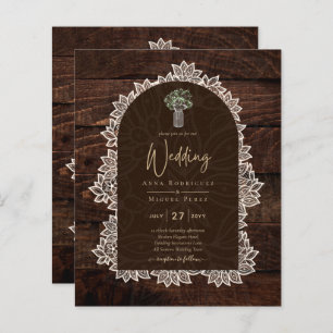 Papier LeahG Dentelle rustique Gypsophila Mariage en bois