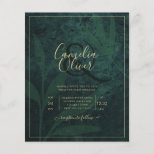 Papier LeahG Emerald Forest Green Gold Wedding Invitation