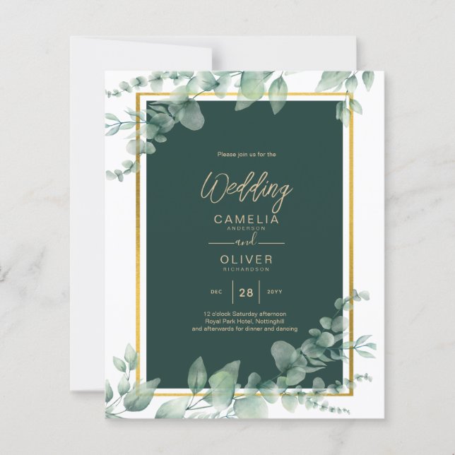 Papier LeahG Eucalyptus Green Gold MARIAGE QR CODE (Devant)