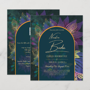 Papier LeahG Green Purple Gold JEWEL TONES Mariage INVITE