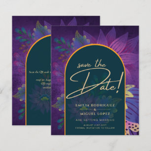 Papier LeahG Green Purple Gold JEWEL TONES Mariage INVITE