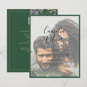 Papier LeahG Green Purple WISTERIA Wedding INVITE