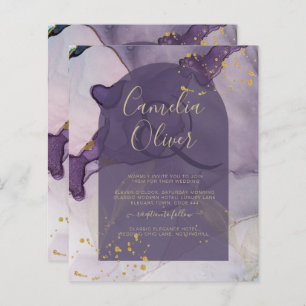 Papier LeahG Ink Ombre violet Lavender Mariage or