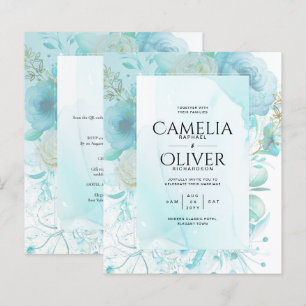 Papier LeahG INK Verre de mer Turquoise Aqua INVITATION A