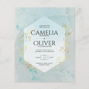 Papier LeahG INK Verre de mer Turquoise Gold Aqua INVITAT