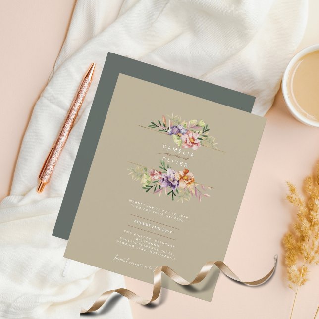 Papier LeahG Mariage de fleurs florales Boho printemps ét (Créateur téléchargé)