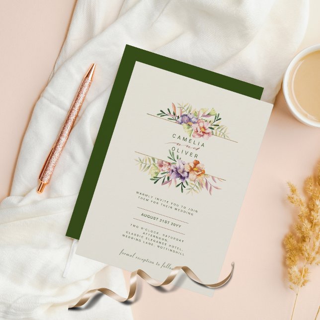 Papier LeahG Mariage de fleurs florales Boho printemps ét (Créateur téléchargé)