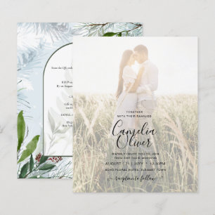 Papier LeahG Mariage d'hiver Aqua Blue Green INVITATION
