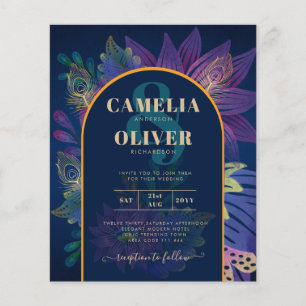 Papier LeahG Marine Purple Gold JEWEL TONES Mariage INVIT