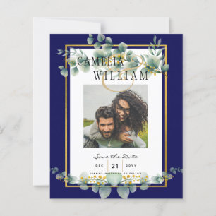 Papier LeahG NAVY BLUE OR Vert Eucalyptus Mariage