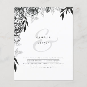 Papier LeahG noir blanc Rose Mariage INVITATION budgétair