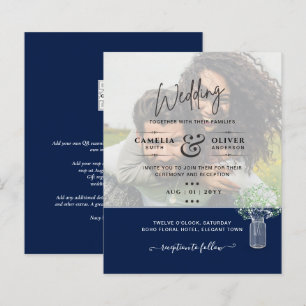 Papier LeahG PHOTO OVERLAY Gypsophila Wedding Invitation