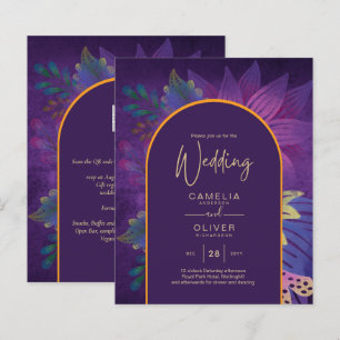 Papier LeahG Plum Pourpre Or TONS DE JOAILLERIE Invitatio