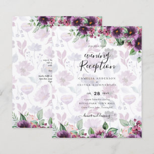 Papier LeahG Plum Purple Berry Mariage Floral Automne Hiv