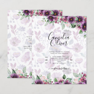 Papier LeahG Plum Purple Berry Mariage Floral Automne Hiv