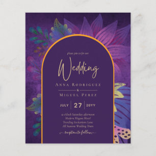 Papier LeahG Plum Purple Gold JEWEL TONES Mariage INVITE