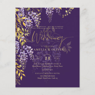 Papier LeahG Purple Gold WISTERIA Floral Wedal INVITE