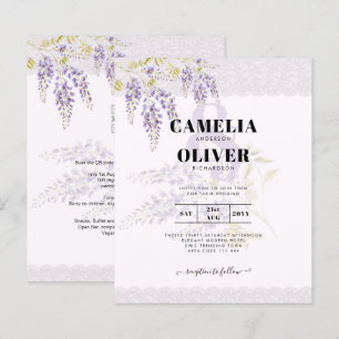 Papier LeahG Purple WISTERIA Dentelle Florale Mariage INV