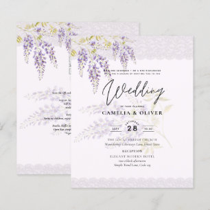 Papier LeahG Purple WISTERIA Dentelle Florale Mariage INV