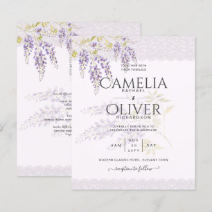 Papier LeahG Purple WISTERIA Dentelle Florale Mariage INV