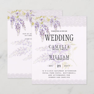 Papier LeahG Purple WISTERIA Dentelle Florale Mariage INV