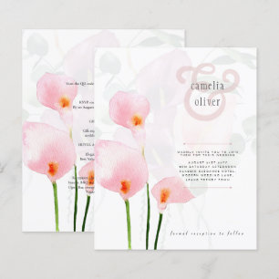 Papier LeahG Rose Calla Lily Mariage floral Invitation