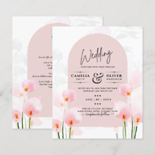 Papier LeahG Rose Calla Lily Mariage floral Invitation