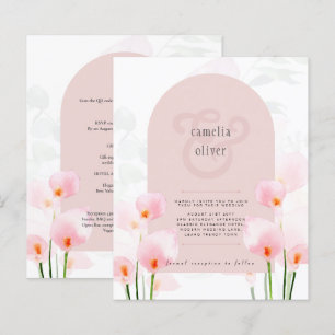 Papier LeahG Rose Calla Lily Mariage floral Invitation