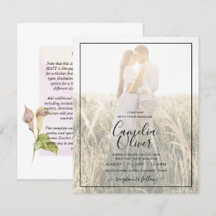 Papier LeahG Rose Calla Lily PHOTO Overlay Mariage Invite
