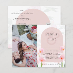 Papier LeahG Rose Calla Lily PHOTO Overlay Mariage Invite
