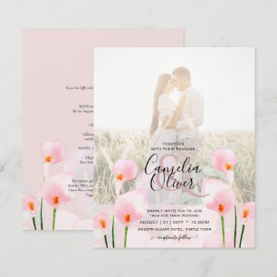 Papier LeahG Rose Calla Lily PHOTO Overlay Mariage Invite