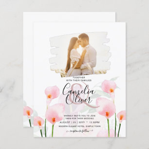 Papier LeahG Rose Calla Lily PHOTO Overlay Mariage Invite