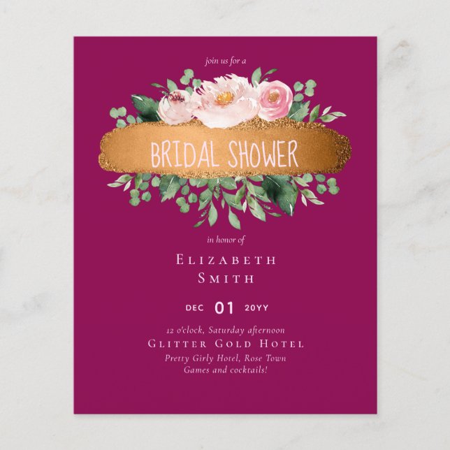 Papier LeahG Rose de budget Gold Glam Mariage (Devant)